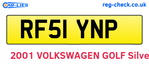 RF51YNP are the vehicle registration plates.