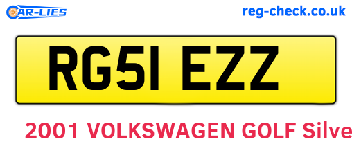 RG51EZZ are the vehicle registration plates.