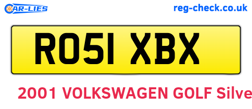 RO51XBX are the vehicle registration plates.