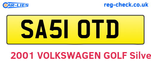 SA51OTD are the vehicle registration plates.
