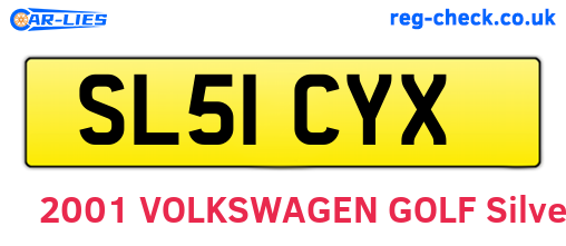SL51CYX are the vehicle registration plates.