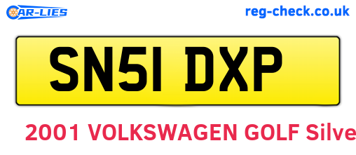 SN51DXP are the vehicle registration plates.