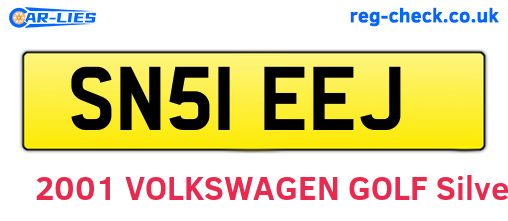 SN51EEJ are the vehicle registration plates.