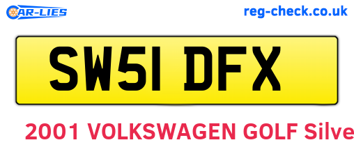 SW51DFX are the vehicle registration plates.