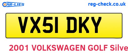 VX51DKY are the vehicle registration plates.