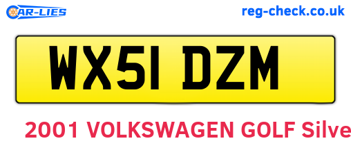 WX51DZM are the vehicle registration plates.