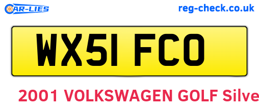 WX51FCO are the vehicle registration plates.