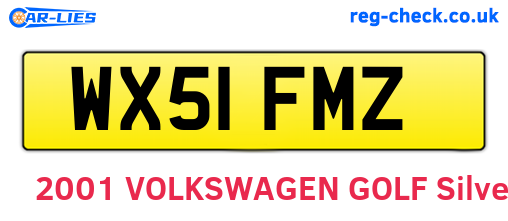 WX51FMZ are the vehicle registration plates.