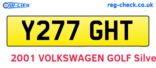 Y277GHT are the vehicle registration plates.