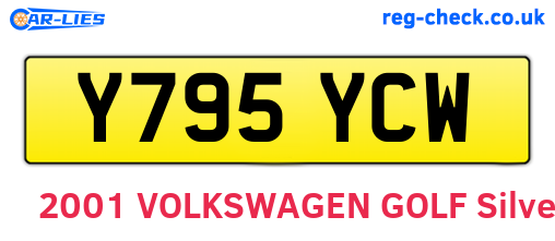 Y795YCW are the vehicle registration plates.