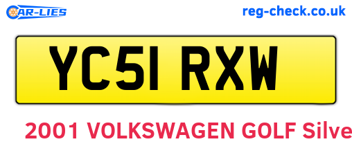 YC51RXW are the vehicle registration plates.