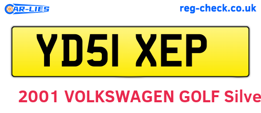 YD51XEP are the vehicle registration plates.
