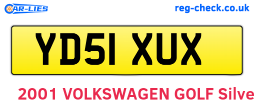 YD51XUX are the vehicle registration plates.