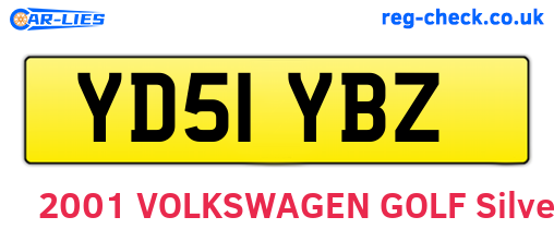 YD51YBZ are the vehicle registration plates.