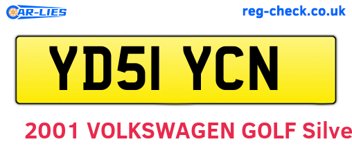 YD51YCN are the vehicle registration plates.