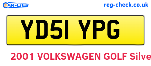 YD51YPG are the vehicle registration plates.