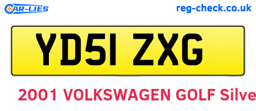YD51ZXG are the vehicle registration plates.