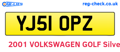 YJ51OPZ are the vehicle registration plates.