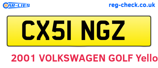 CX51NGZ are the vehicle registration plates.