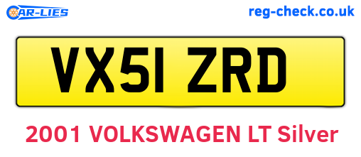 VX51ZRD are the vehicle registration plates.