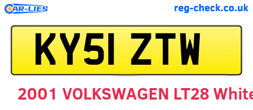 KY51ZTW are the vehicle registration plates.