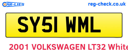SY51WML are the vehicle registration plates.