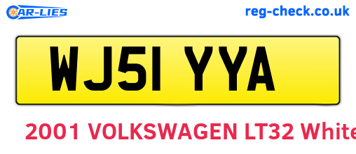 WJ51YYA are the vehicle registration plates.