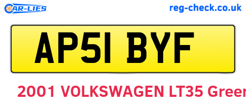 AP51BYF are the vehicle registration plates.