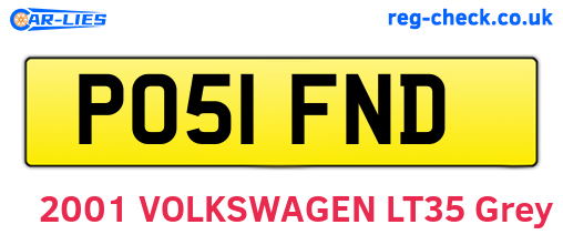 PO51FND are the vehicle registration plates.