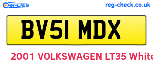 BV51MDX are the vehicle registration plates.