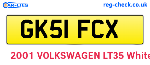 GK51FCX are the vehicle registration plates.