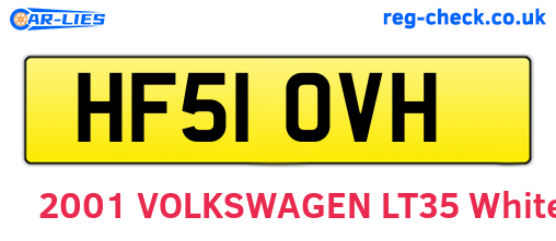 HF51OVH are the vehicle registration plates.