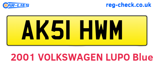 AK51HWM are the vehicle registration plates.