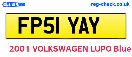 FP51YAY are the vehicle registration plates.