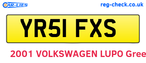 YR51FXS are the vehicle registration plates.