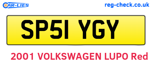 SP51YGY are the vehicle registration plates.