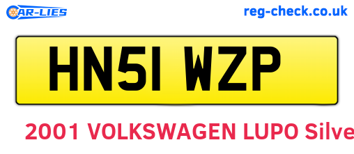 HN51WZP are the vehicle registration plates.