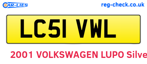 LC51VWL are the vehicle registration plates.