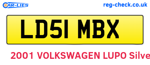 LD51MBX are the vehicle registration plates.