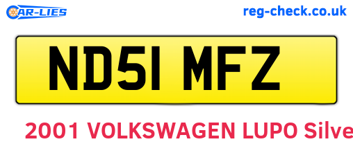 ND51MFZ are the vehicle registration plates.