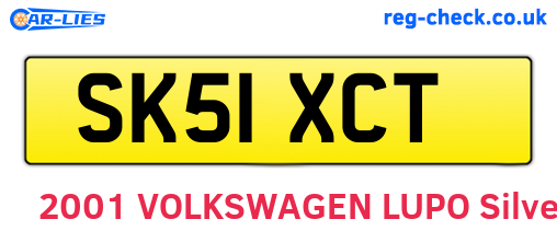 SK51XCT are the vehicle registration plates.
