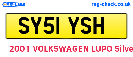 SY51YSH are the vehicle registration plates.