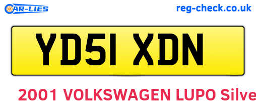 YD51XDN are the vehicle registration plates.