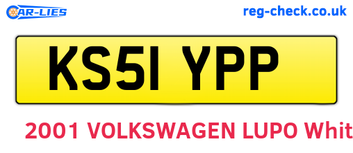 KS51YPP are the vehicle registration plates.