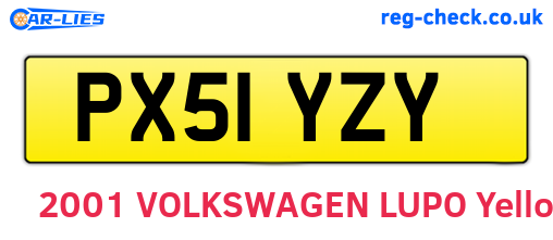 PX51YZY are the vehicle registration plates.