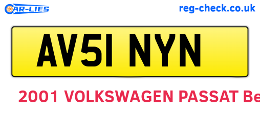 AV51NYN are the vehicle registration plates.