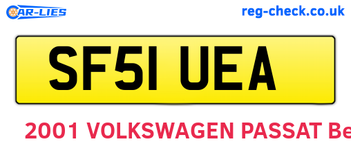 SF51UEA are the vehicle registration plates.