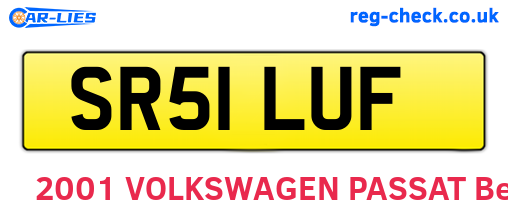 SR51LUF are the vehicle registration plates.