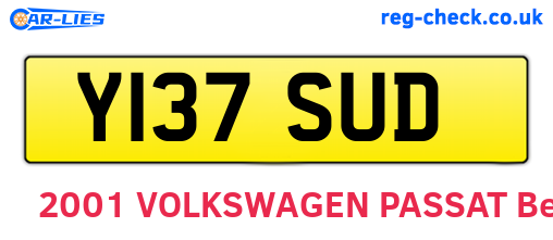 Y137SUD are the vehicle registration plates.