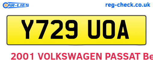 Y729UOA are the vehicle registration plates.